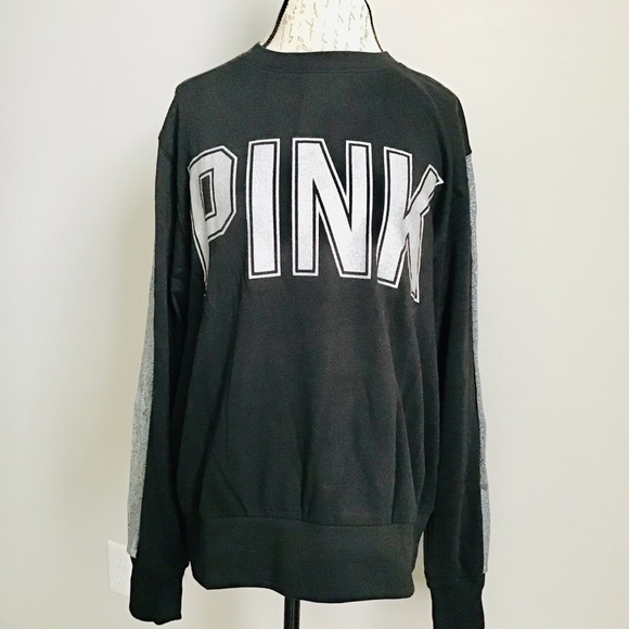 PINK VS Sequins Campus Crew Sweatshirt Top NWT - Picture 5 of 10